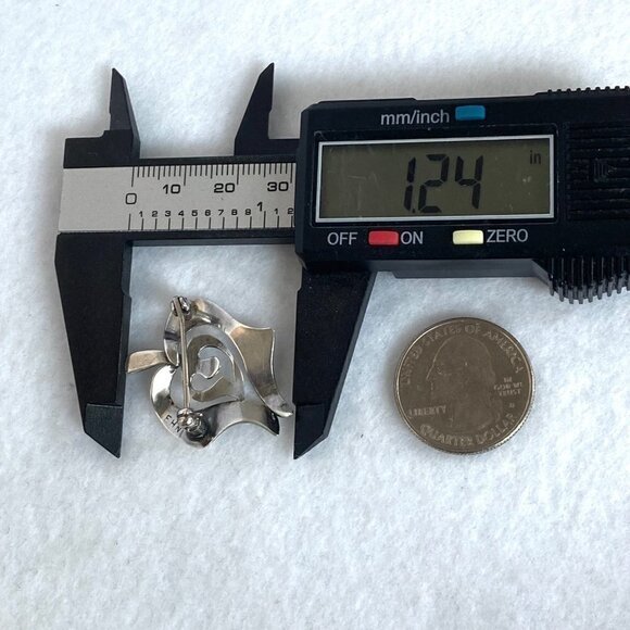 Sterling Silver 925 EHN Modernist Abstract Figural Apple Heart Brooch Pin - Picture 14 of 16